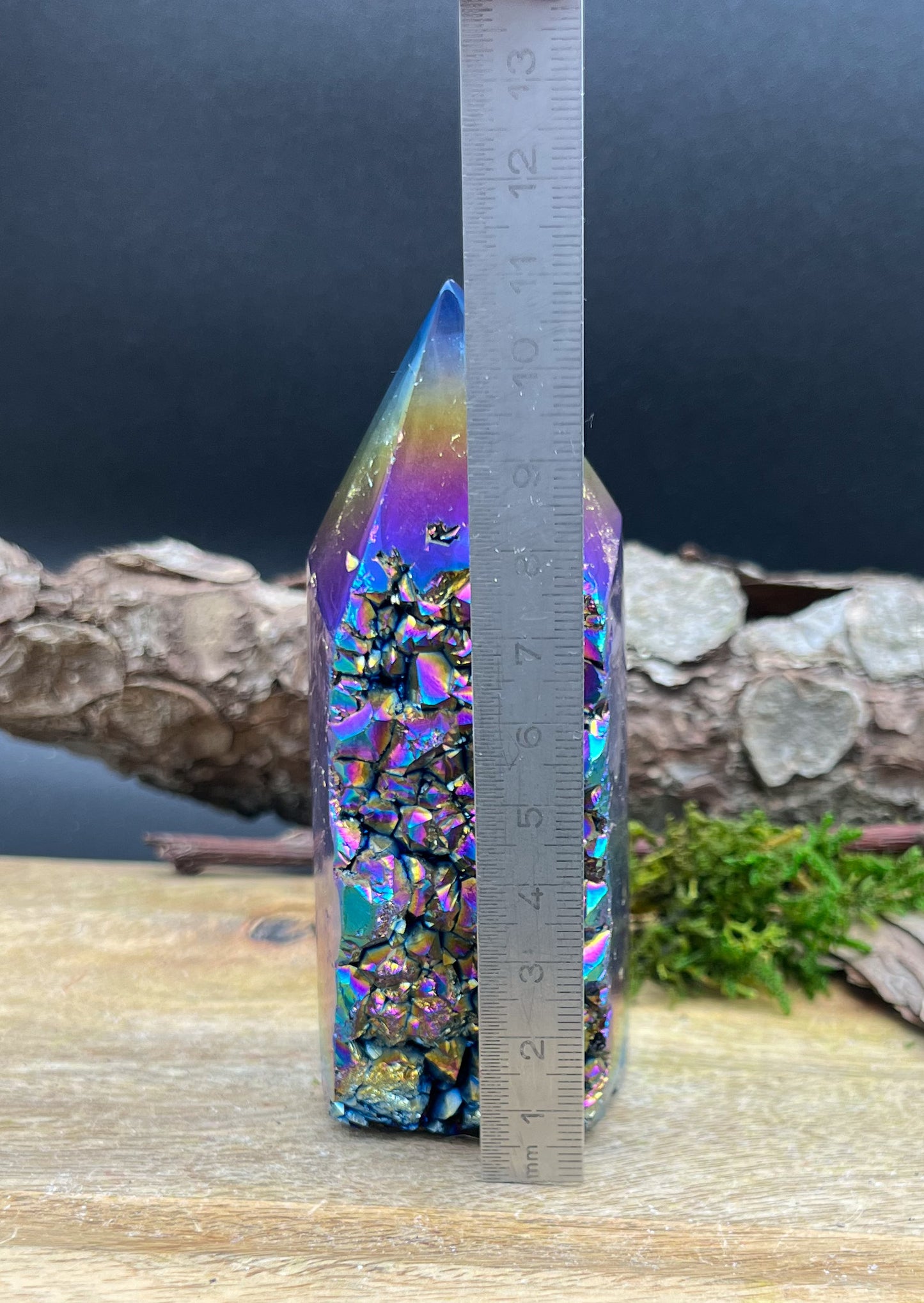 Amethyst Drusen Turm | Titanium Aura