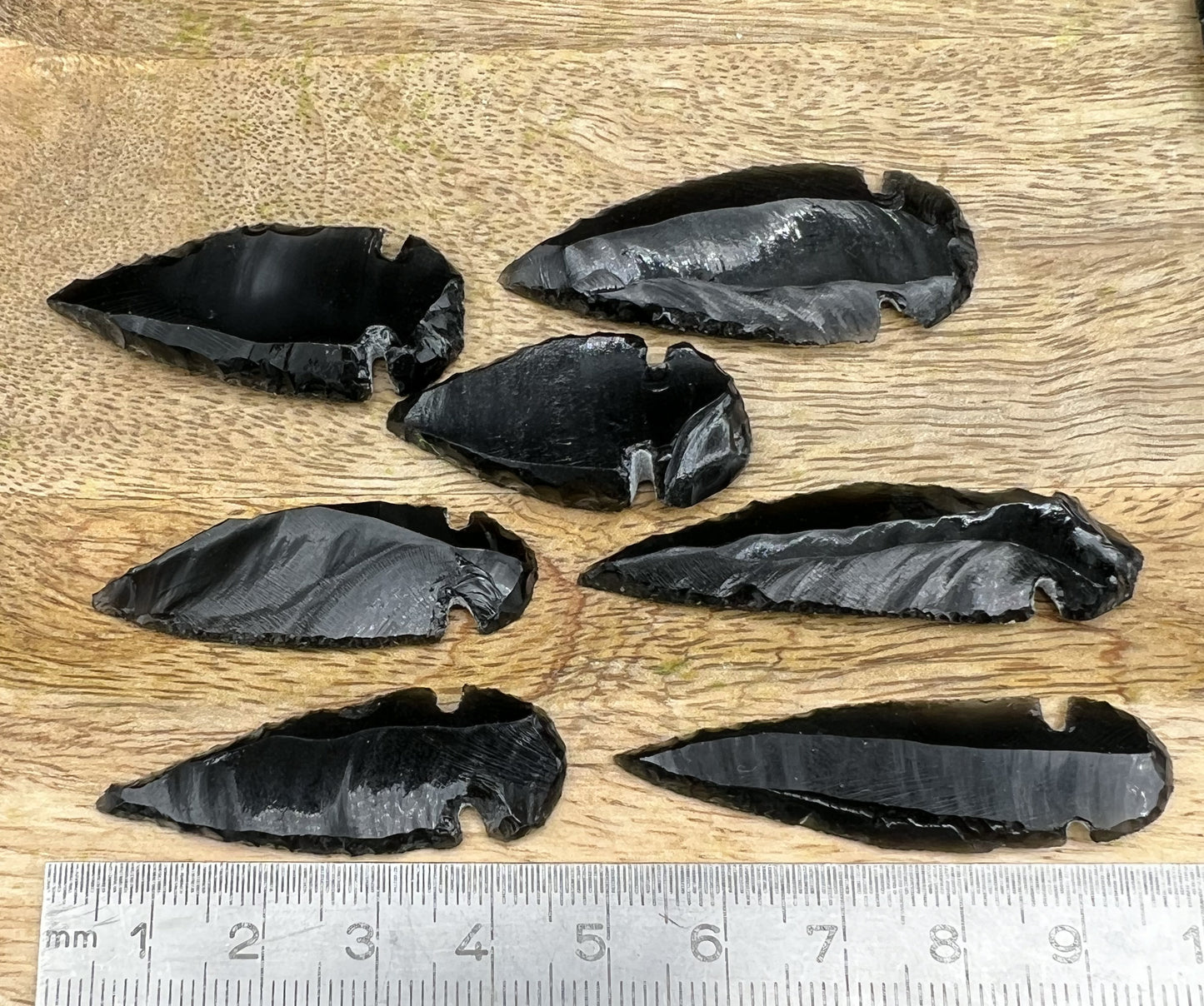 Obsidian Pfeilspitzen, Flintknapping (Handgeschlagen)