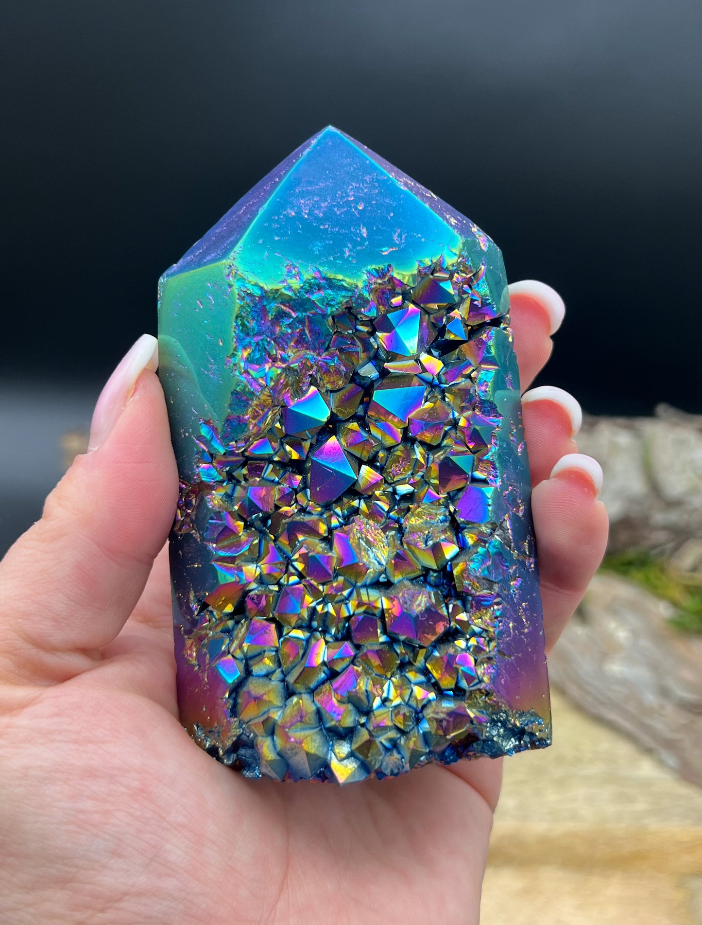 Amethyst Spitze Titanium Aura