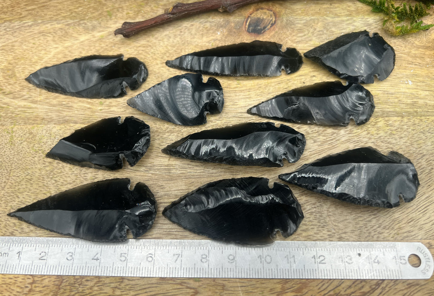 Obsidian Pfeilspitzen, Flintknapping (Handgeschlagen)