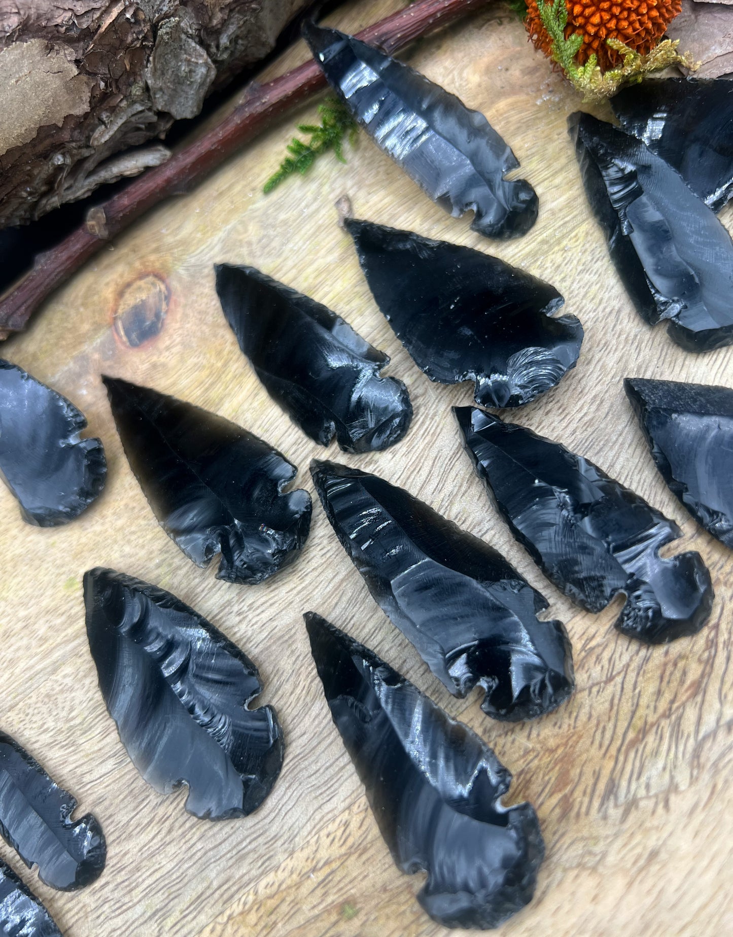 Obsidian Pfeilspitzen, Flintknapping (Handgeschlagen)